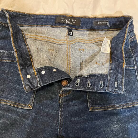 Judy Blue Patch Pocket Button Fly Skinny Jeans size 7/28 - Picture 4 of 14